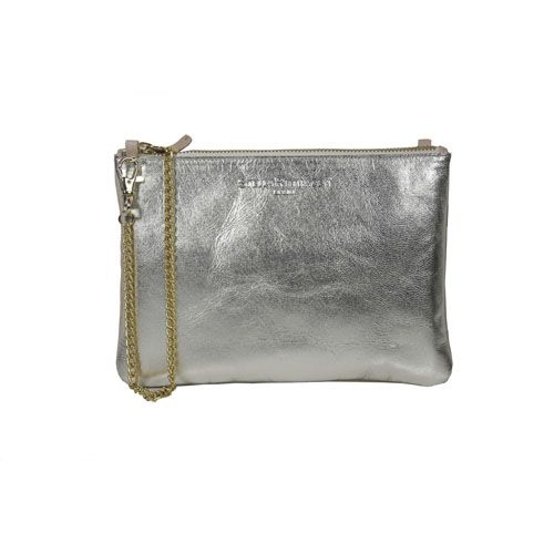 Bolso plata y nude metalizado en piel de Stella Rittwagen 